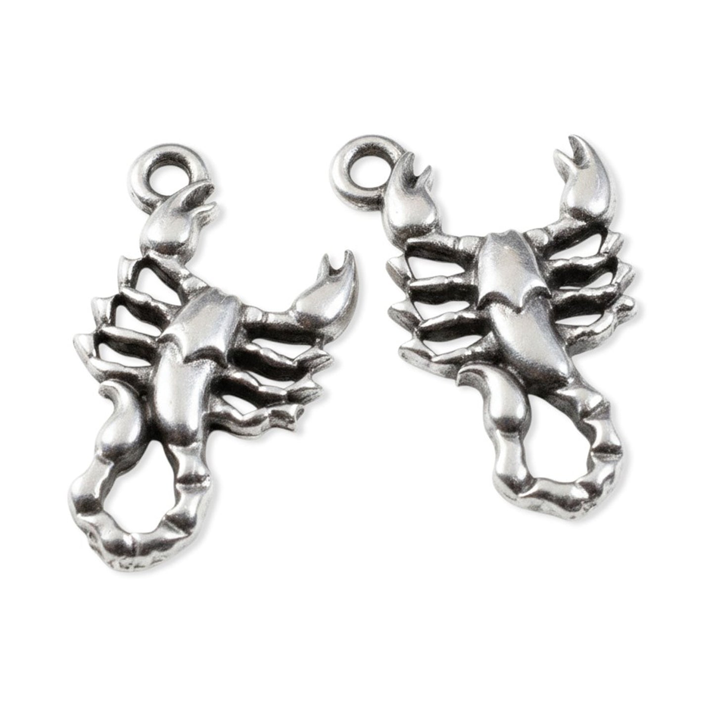 Scorpion Charm Silver Plated: Scorpio Zodiac Dark Boho 4-Pack