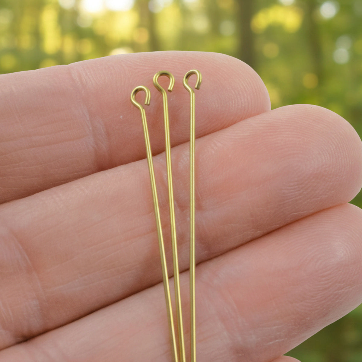 Yellow Niobium Eye Pins 21G 1.75" Hypoallergenic USA Made 20pk
