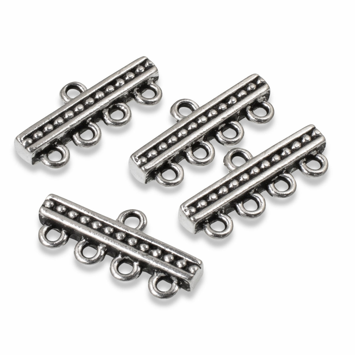 Multi Strand Magnetic Clasp Silver Plated-5 Loop, Magnetic Clasp