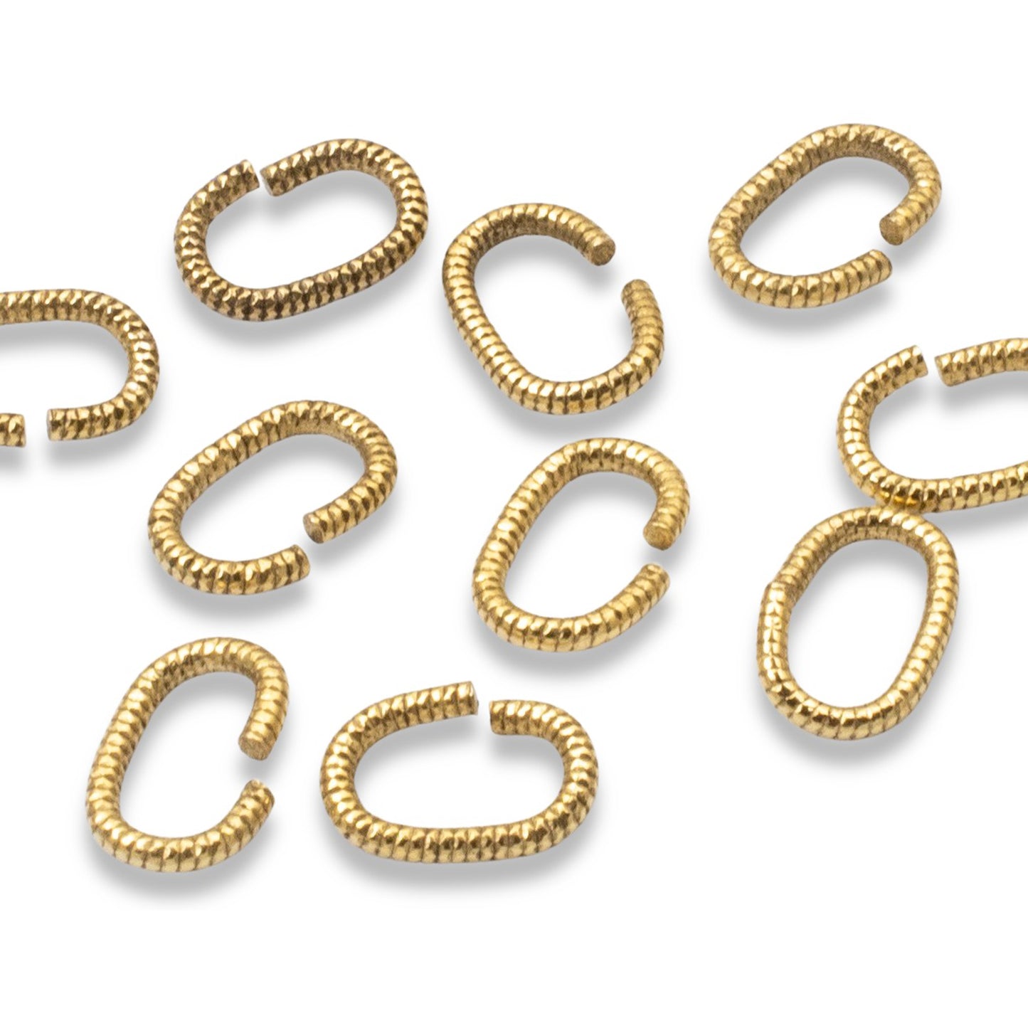Antique Gold Textured Oval Jump Rings, 10-Pack Premium Nunn Design Jewelry Findings