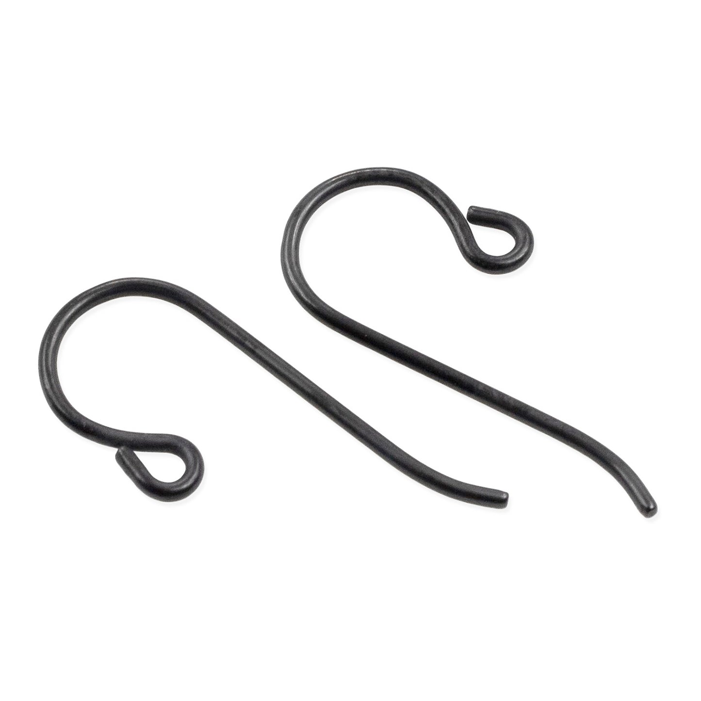 10-Pack Black Niobium Small Loop Ear Wires: Hypoallergenic French Hook 20 Gauge