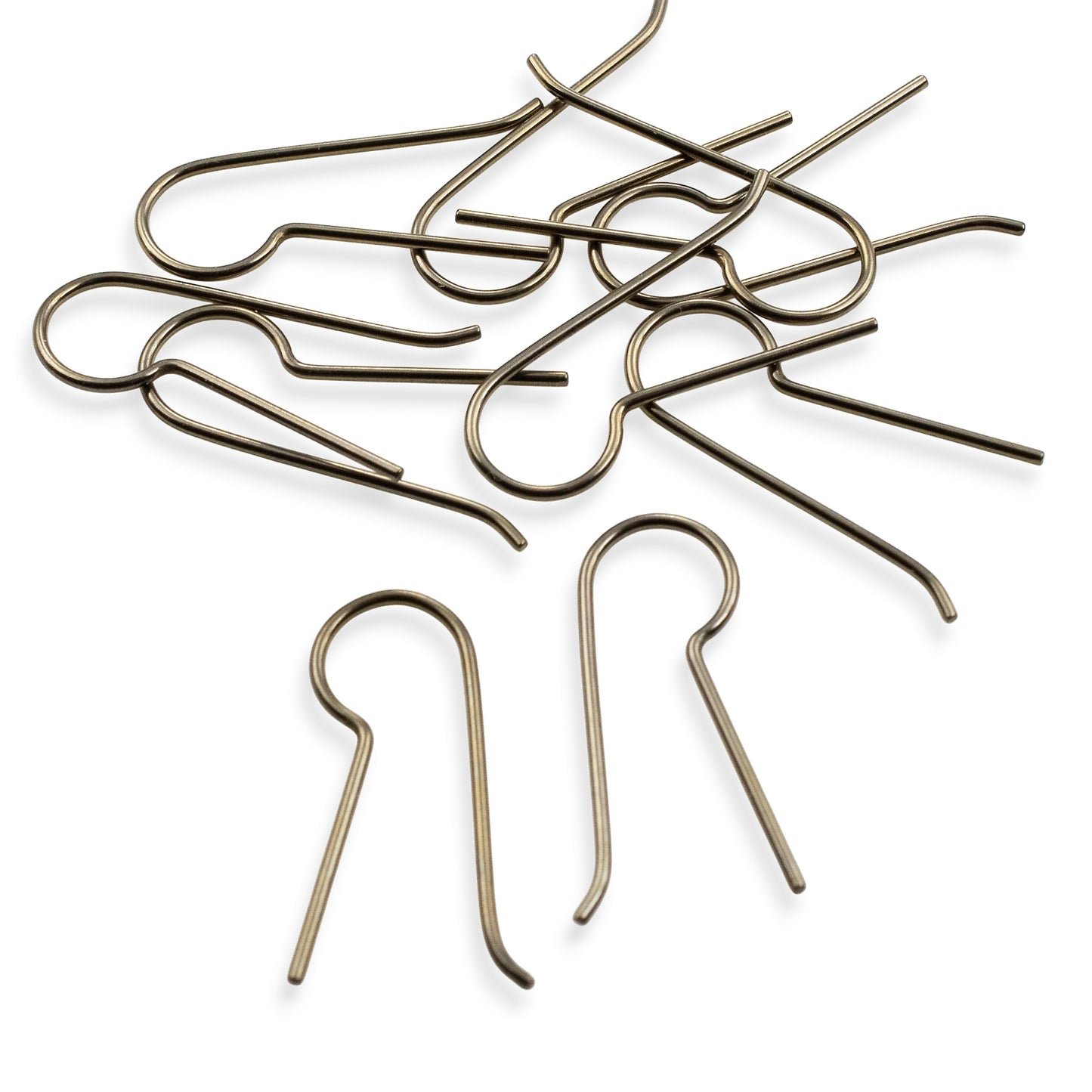 Niobium Earring Hooks Antique Brass 10 Pack: Regular Leg Ear Wire Blanks Hypoallergenic Sensitive Ears USA Made