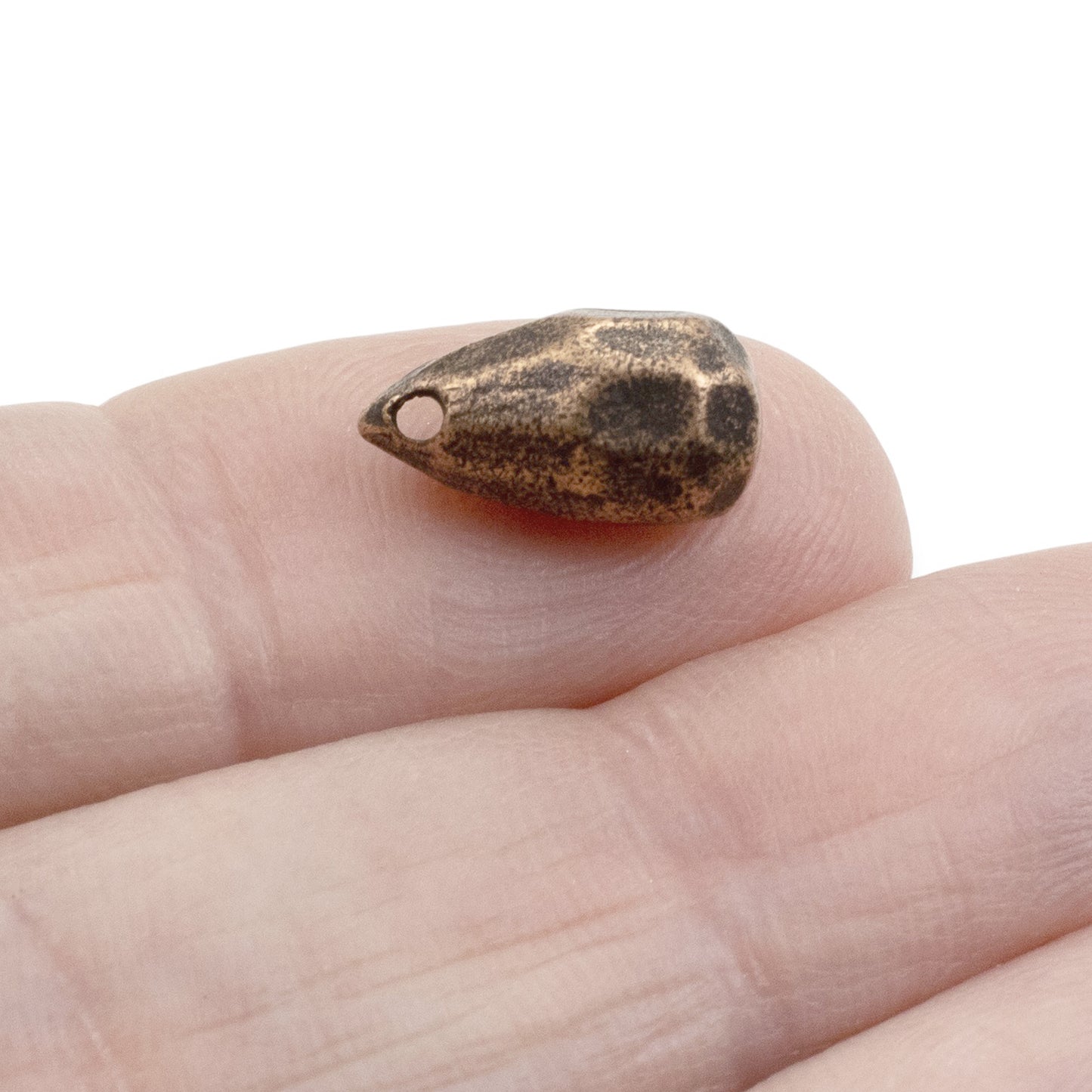 Faceted Drop Beads Antique Copper-Plated Pewter 2-Pack Metal Earring Components USA Made