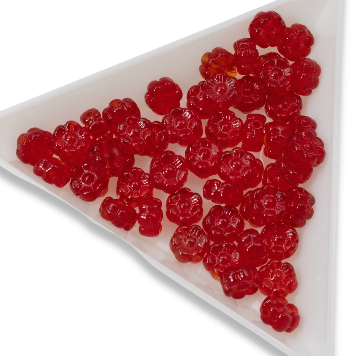 Siam Red 6mm Czech Glass Daisy Flower Beads - 50-Pack DIY Jewelry Making Supplies for Holiday Crafts