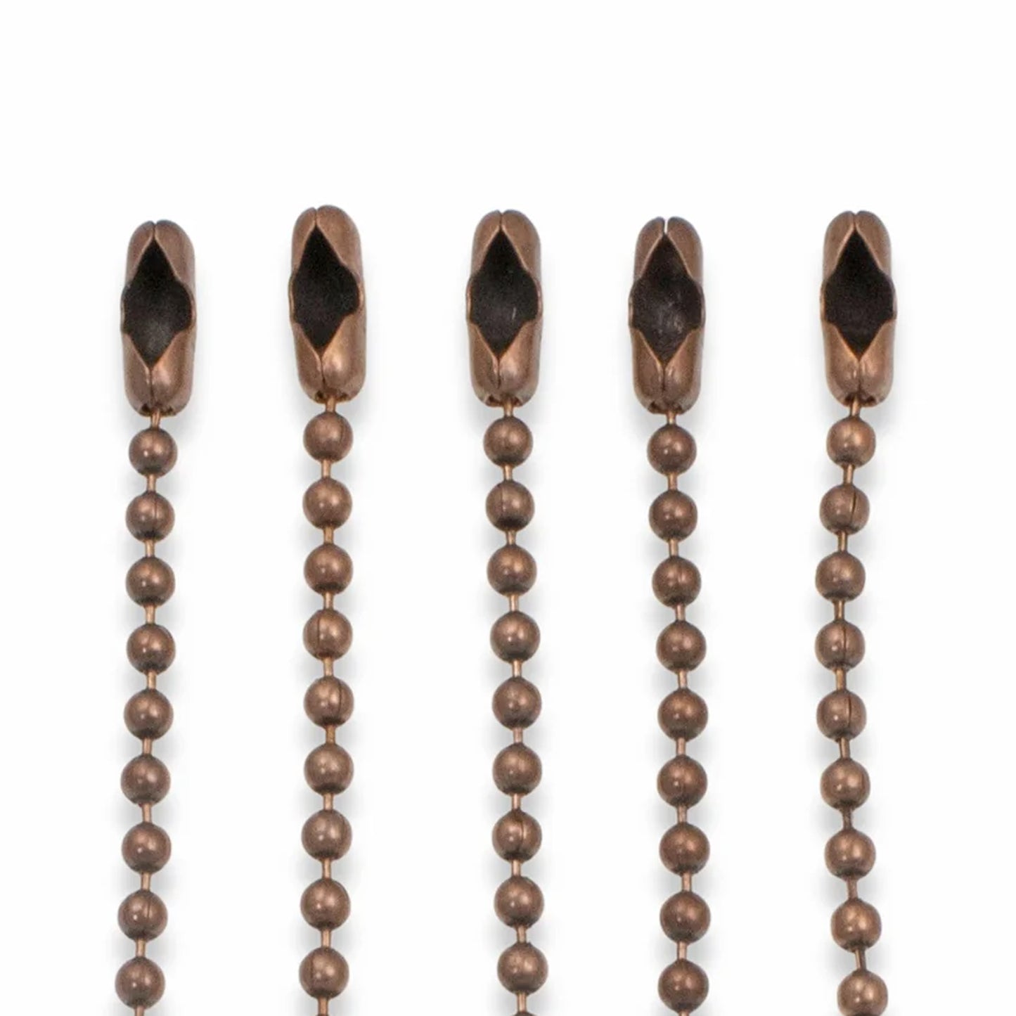5-Pack 30" Antique Copper Steel Ball Chain Necklaces, Dog Tag Layering Chains