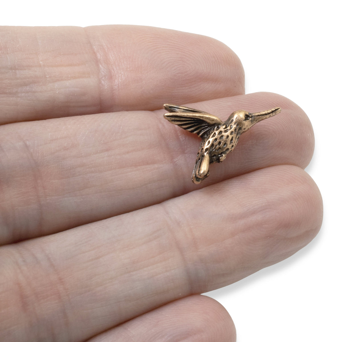 Copper Hummingbird Beads 4-Pack Nature-Inspired 3D Birds for Jewelry Crafts