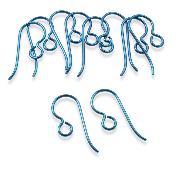 10 Premium Turquoise Niobium Ear Wires - Blue Hypoallergenic Earring Hooks