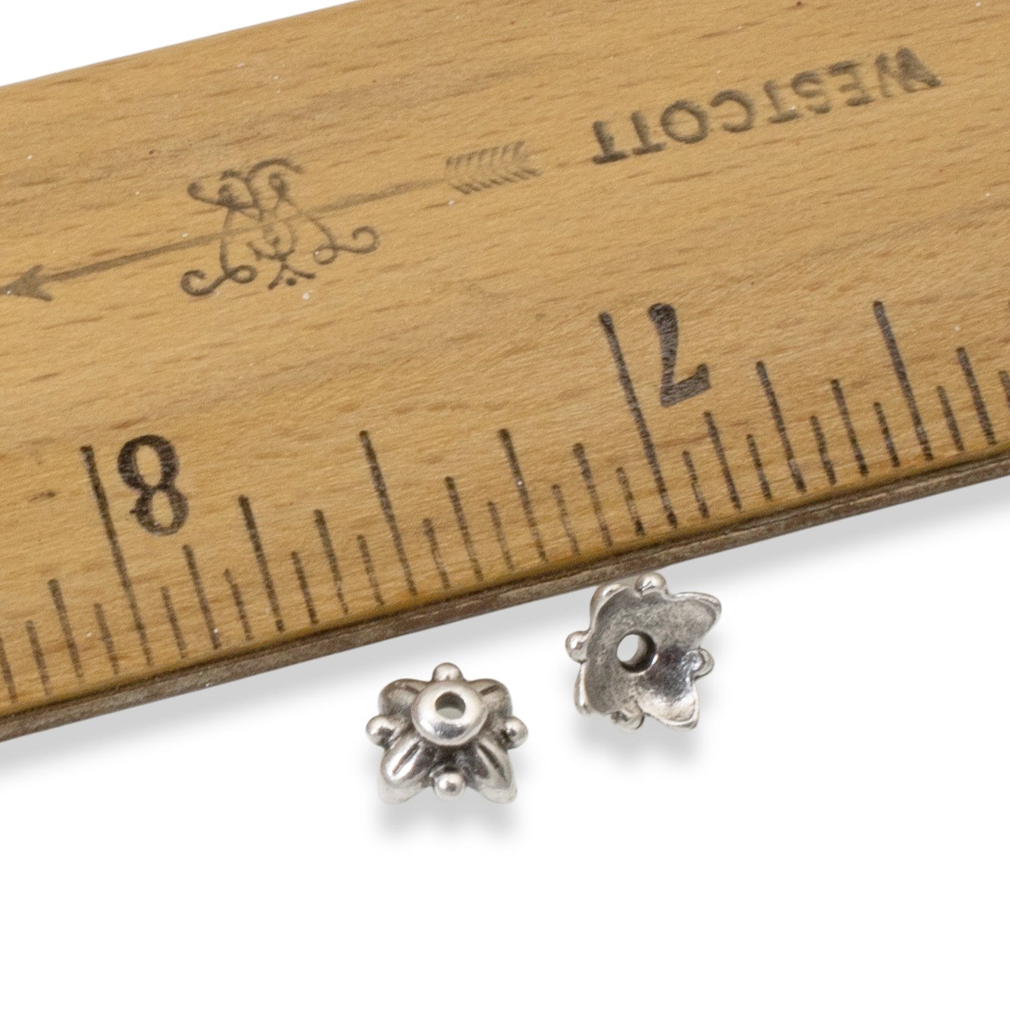 Silver 8mm Leaf Bead Caps, 10-Pack Nature-Inspired Findings, Botanical Design for Elegant Jewelry Design