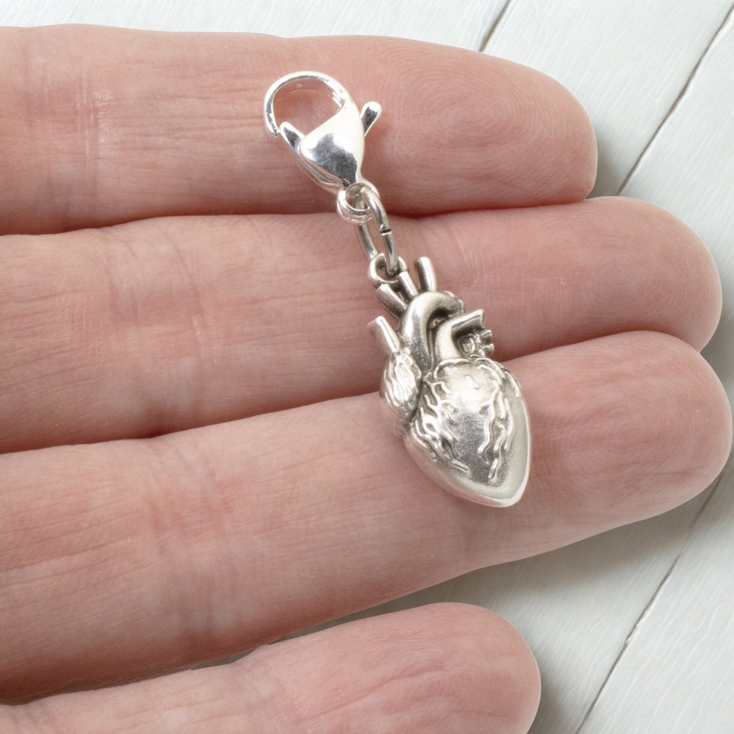 Anatomical Heart Clip-On Charm, Medical Gift, Science Teacher Nursing Accessory