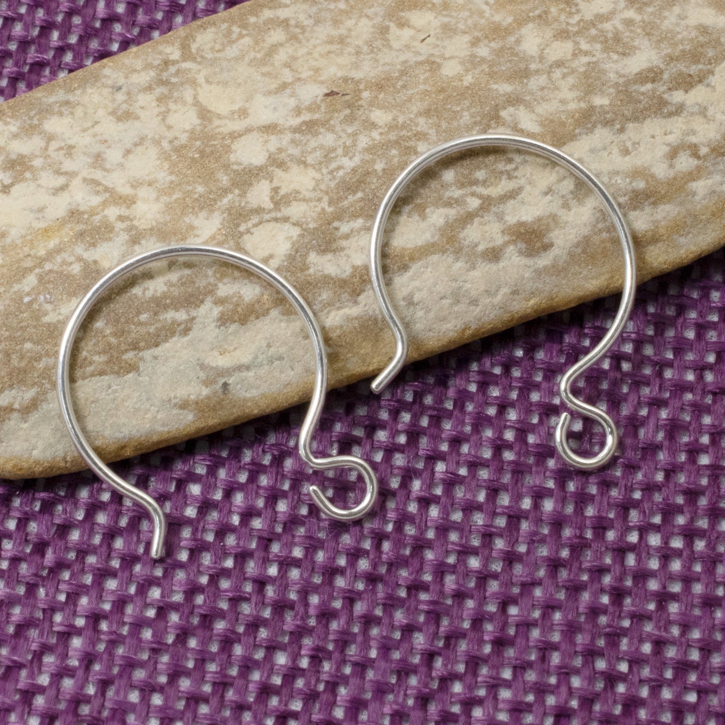 Sterling Silver Hoop Earring Hooks: USA Made Circle Wire Findings, 10 Pack