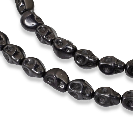 Black Mini Skull Stone Beads - DIY Halloween Jewelry & Day of the Dead Crafts