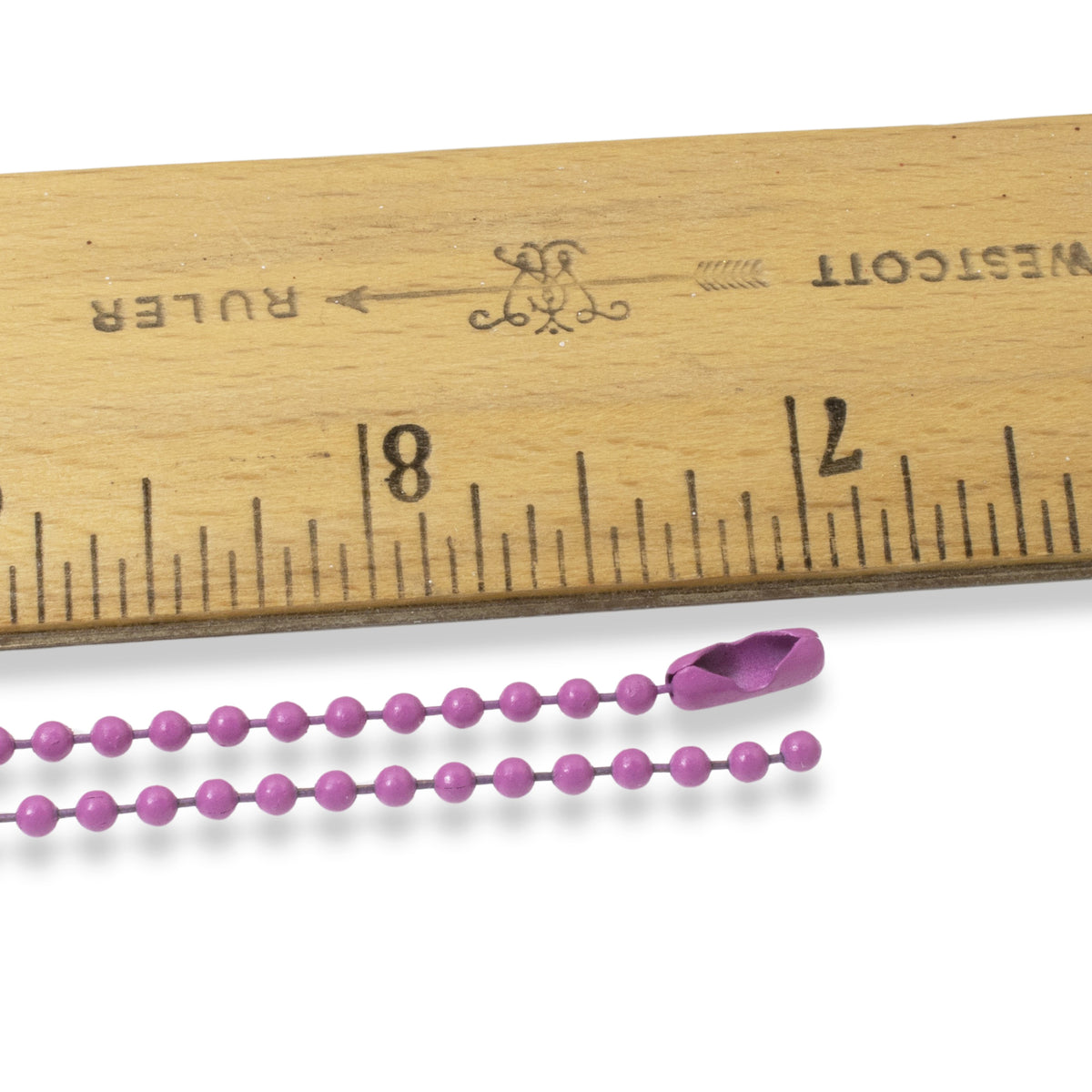 Magenta Pink Ball Chain Necklaces, 5-Pack Party Supplies, USA Made Steel, Group Crafts, Custom Jewelry, 30" Dog Tag, 2.4mm