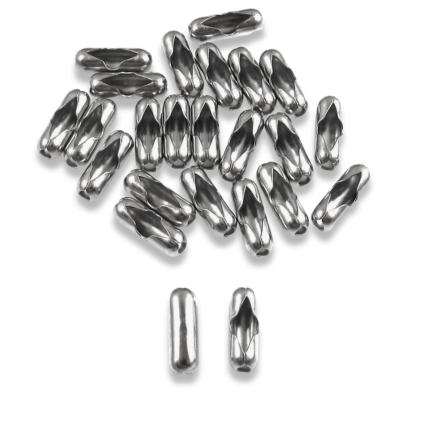 Stainless Steel #6 Ball Chain Lamp Fan Pull Connectors, 50-Pack Silver Premium Fan Pull Parts, DIY Jewelry