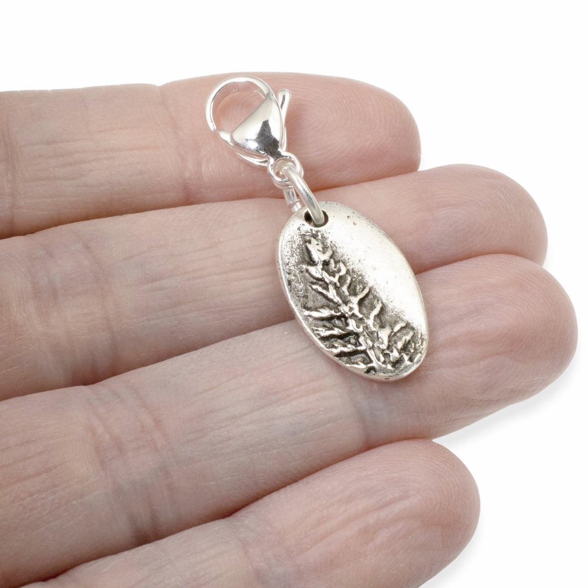 Silver Redwood Tree Clip-on Charm - Nature-Inspired Accessory for Bag or Jewelry