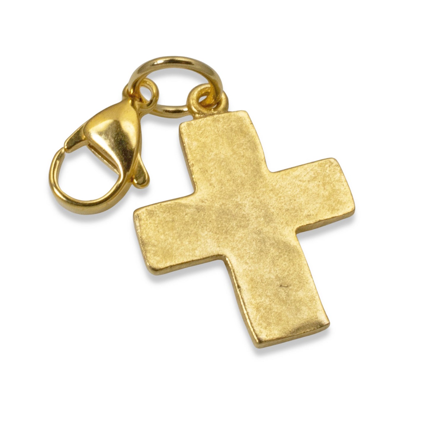 Gold Cross Clip-On Charm: 24k Plated Religious Pendant Purse Bag Accessory