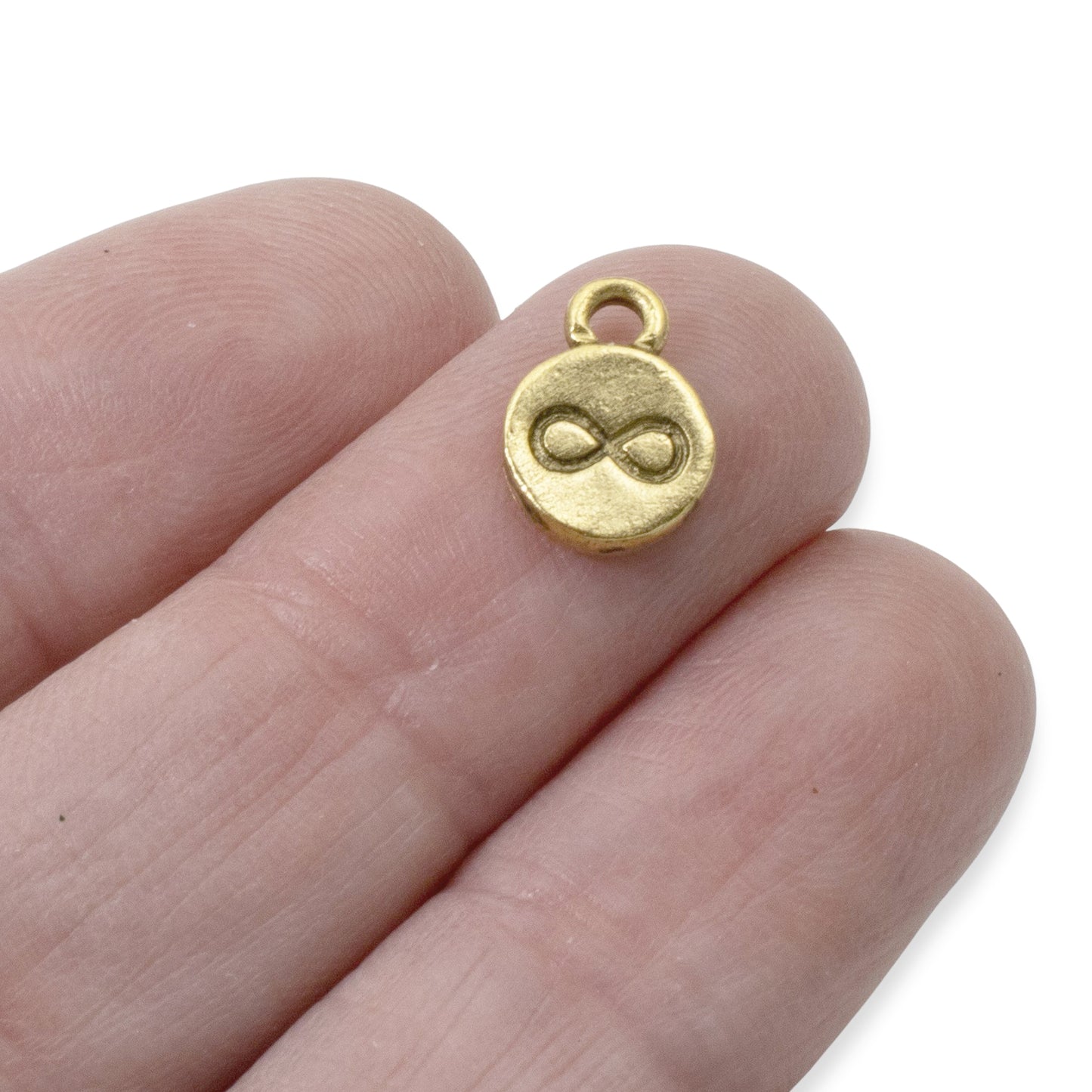 Rustic Gold Infinity Charms, 4-Pack Wedding Endless Love Symbol, Artisan Supply