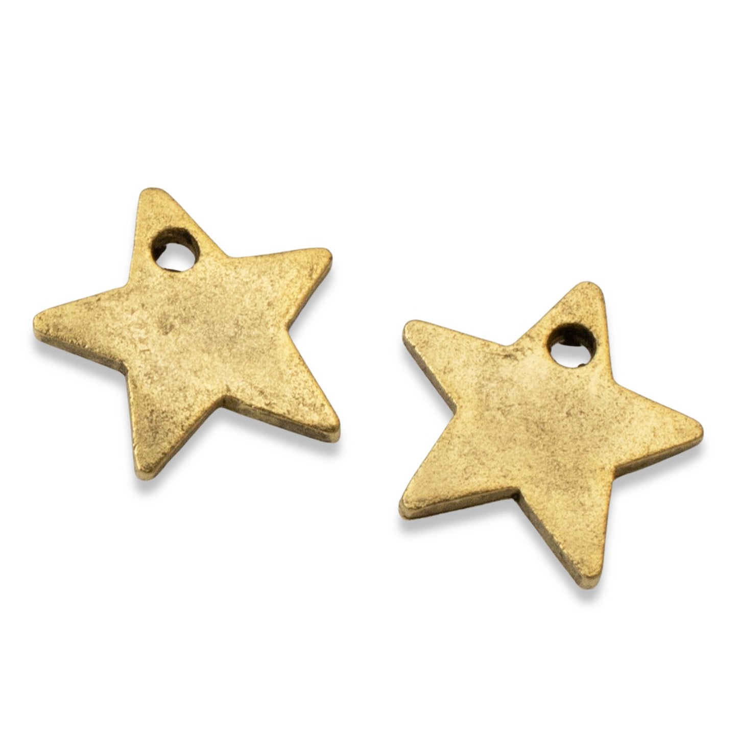 Celestial Gold Star Charms, 2Pc 24k Plated Metal Stamping Flat Tags DIY Jewelry