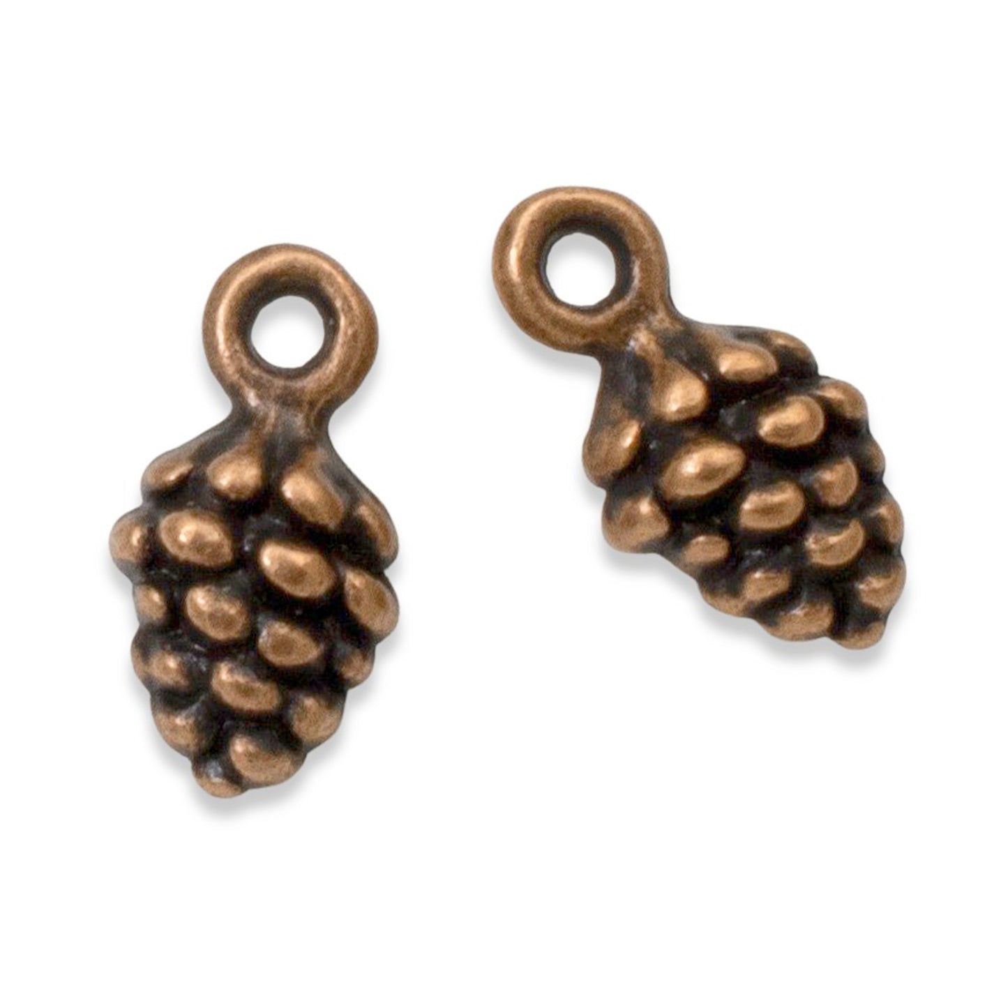 Pine Cone Charms: Copper Finish 3D Woodland Nature Jewelry Making 20 Pack