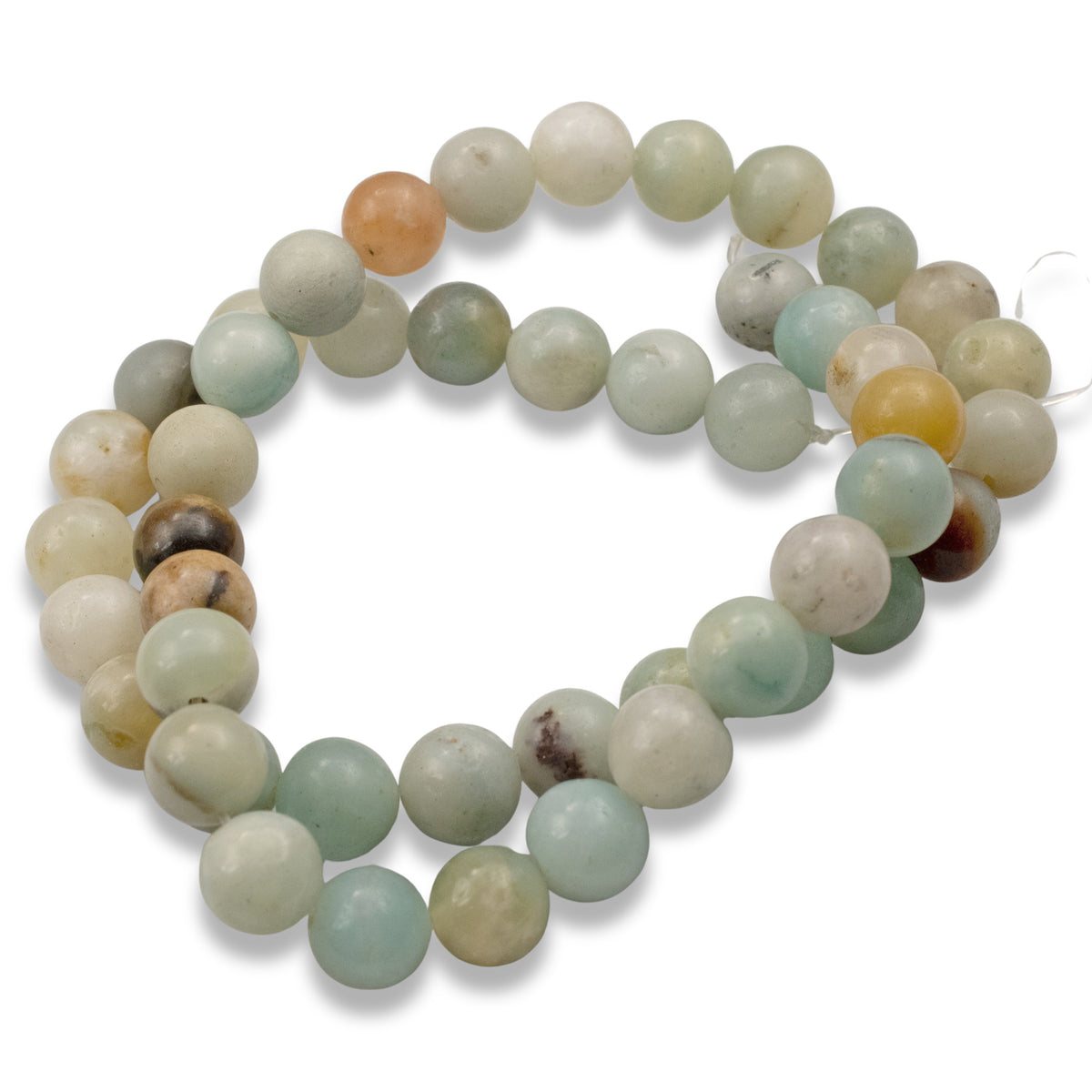 Brown Amazonite Beads: 8mm Round Multi-Color Gemstone Strand Natural Stone 48Pcs