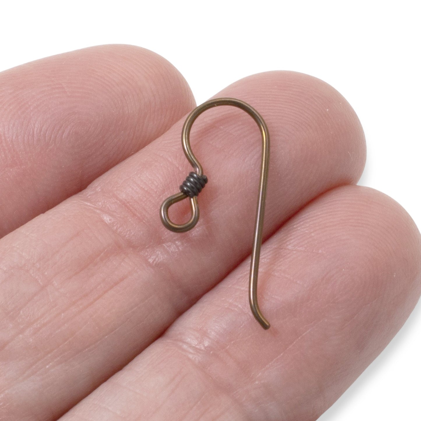 10 Bronze Niobium Ear Wires + Black Coil Accent - Hypoallergenic Hooks