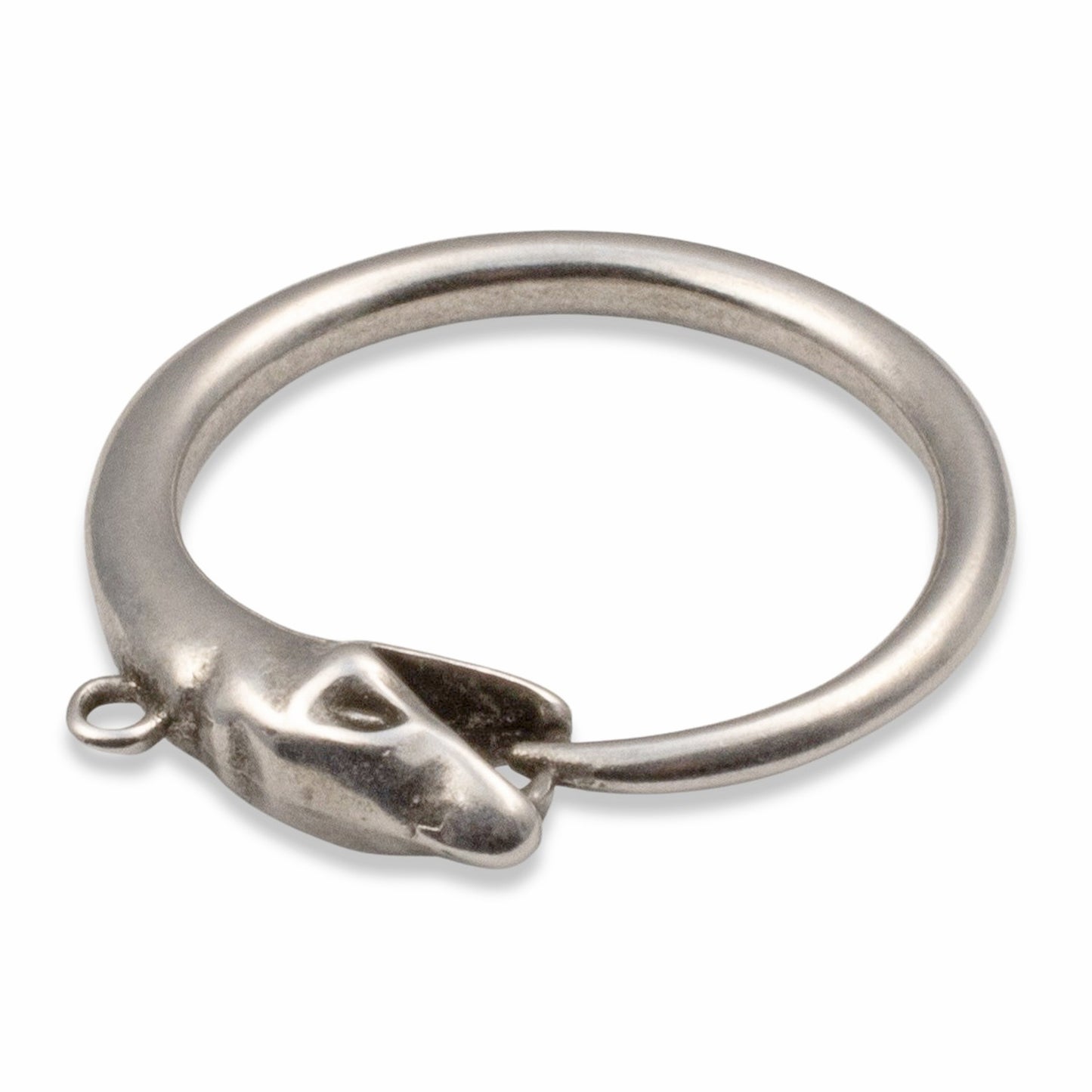 Silver Ouroboros Pendant: Snake Eating Tail Eternity Symbol, Alchemy Jewelry