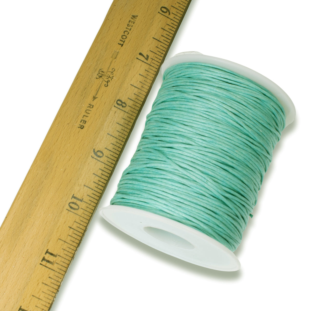 Turquoise Blue 1mm Waxed Cotton Cord, Ideal for Macramé and Beading
