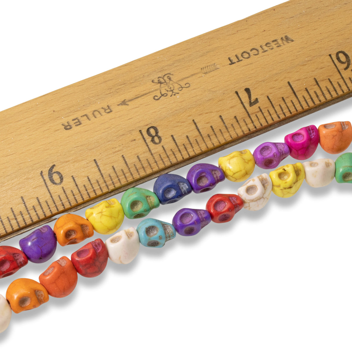 15 1/2'' 23x18mm Multi-Color Skull Beads-0553-72