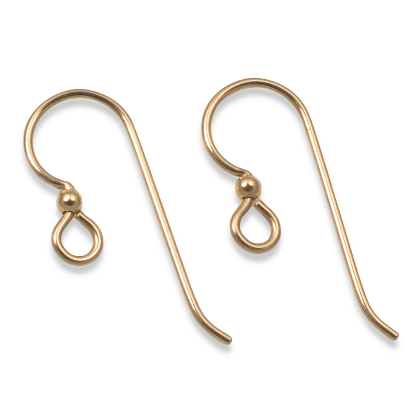 4 Premium Gold Filled Ear Wires + 2mm Accent Bead - 14/20 Gold Filled - USA Made