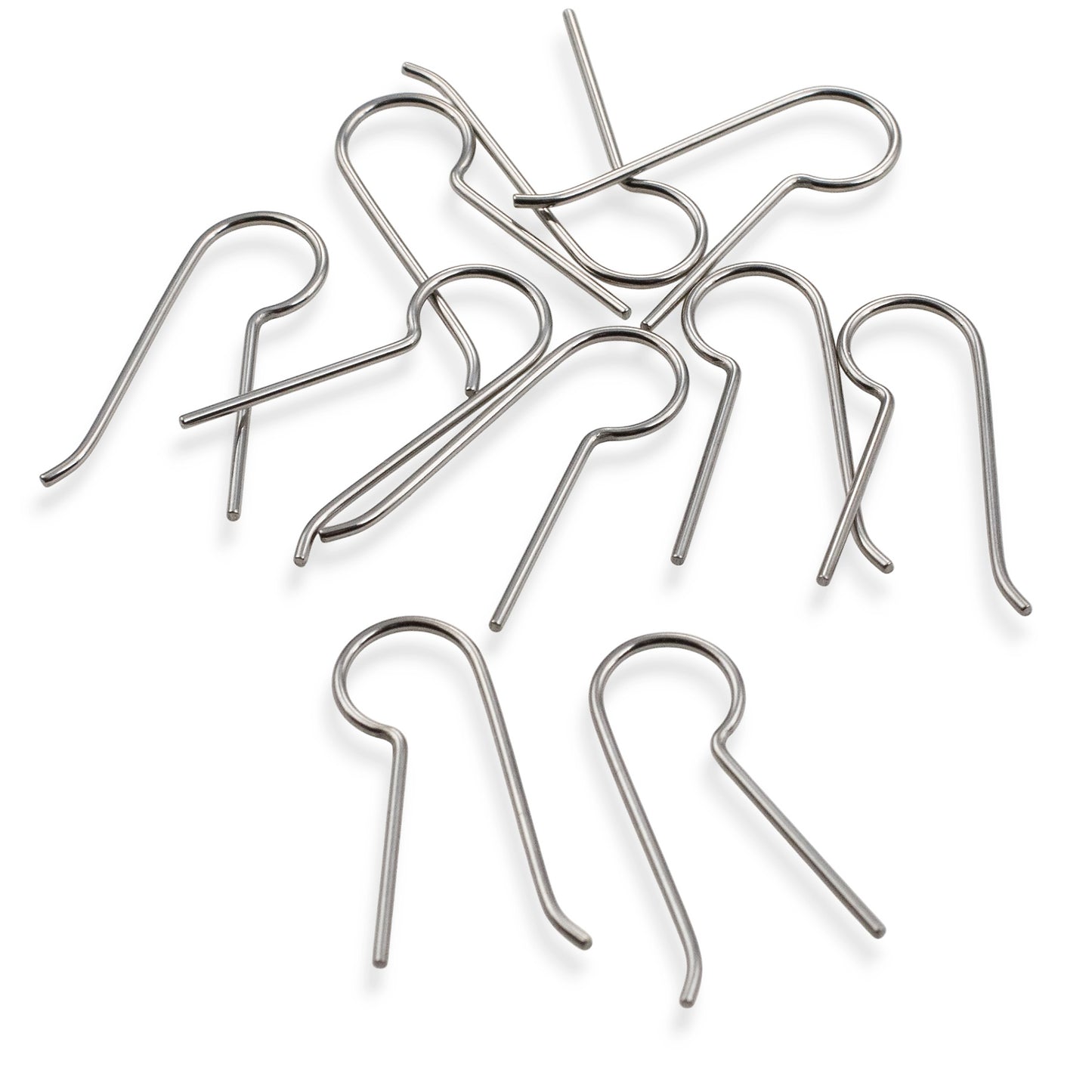 Niobium Earring Hooks Gray 10-Pack: Regular Leg Ear Wire Blanks Hypoallergenic Sensitive Ears USA Made Unanodized