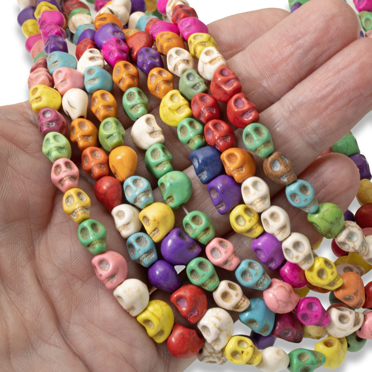 Assorted Skull Beads Howlite Dyed Stone Beads Carved Stone Skull up to  22x18mm 15.5″ Full Strand ORG036 - BeadsCreation4u