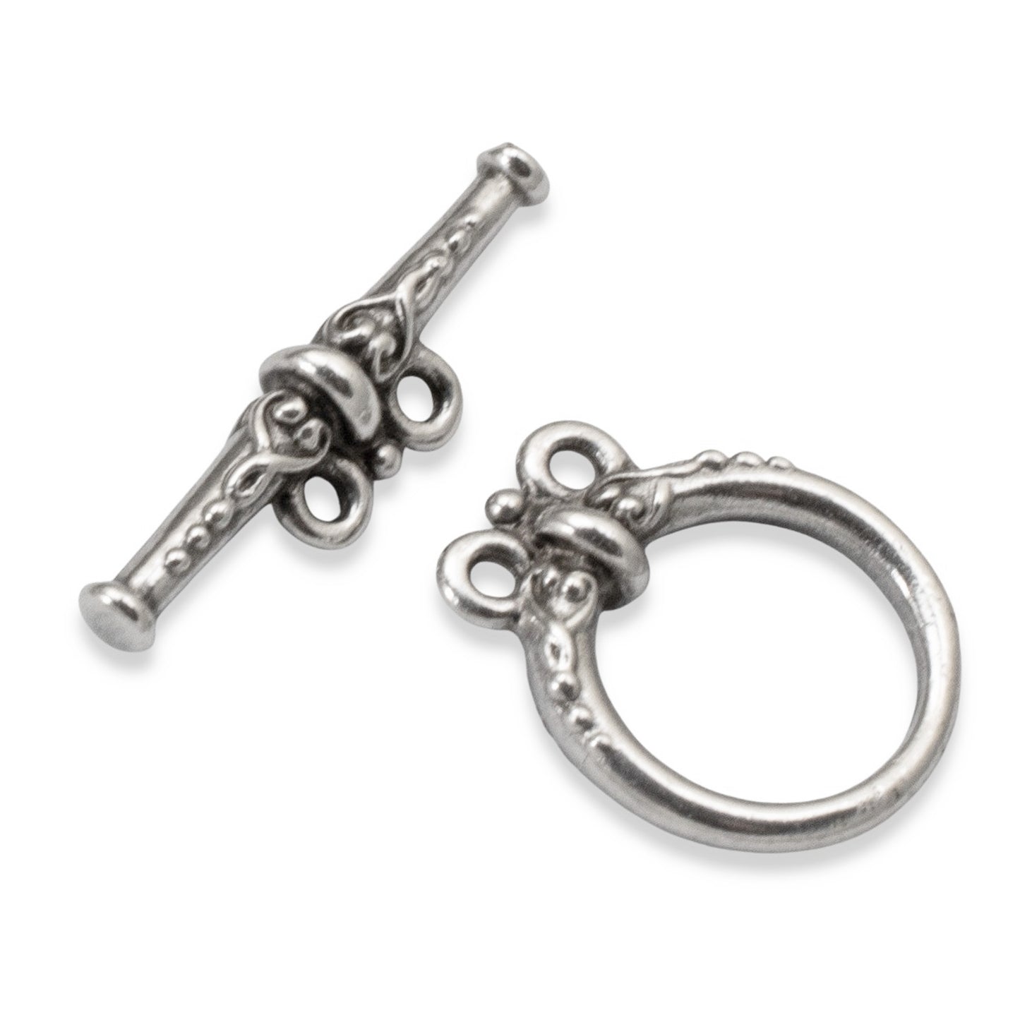 TierraCast Silver Heirloom Toggle Clasps Two Strand DIY Jewelry Making, 2 Sets
