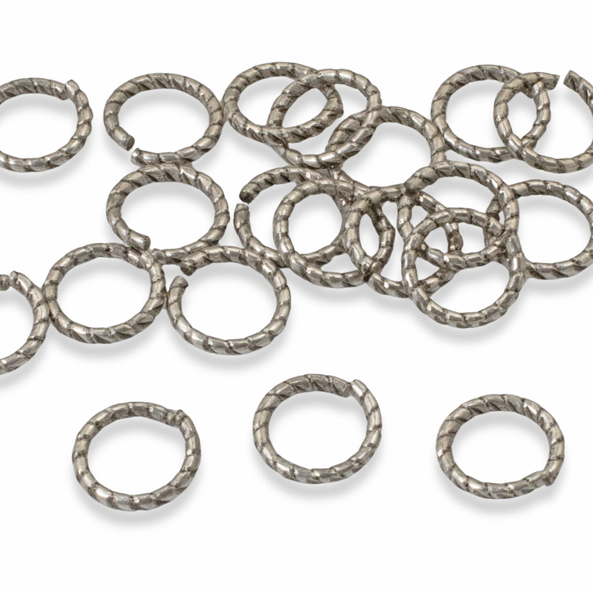 Circle Jump Rings Antique Silver Textured, 20-Pack 9mm Nunn Design Findings