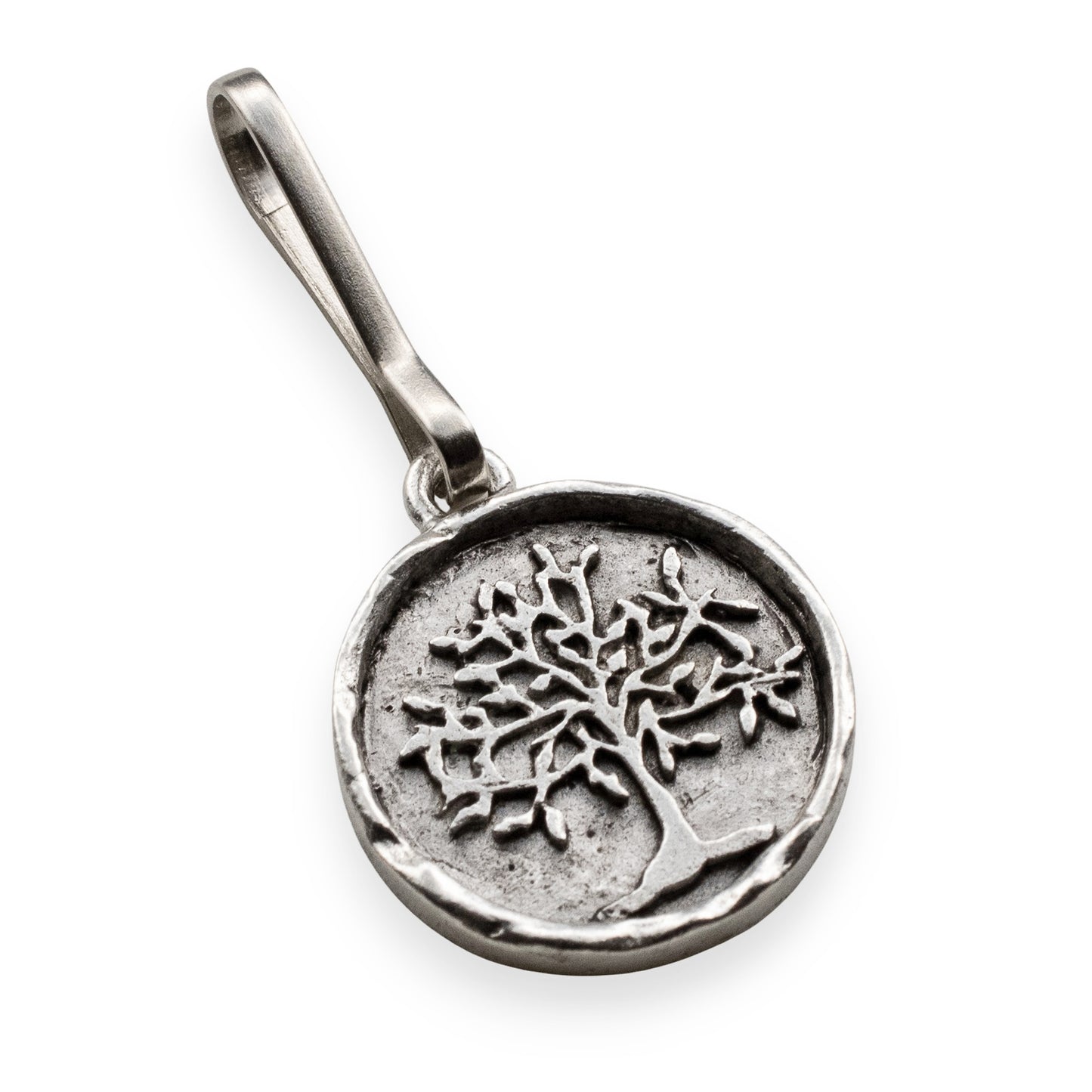 Tree of Life Zipper Charm, Pewter Bag Accessory, Keychain Clip, Purse Decoration