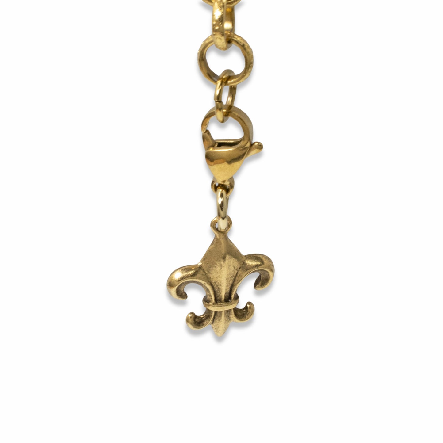 24k Gold Fleur de Lis Clip-On Charm for Bags and Jewelry, Vintage-Style Accessory