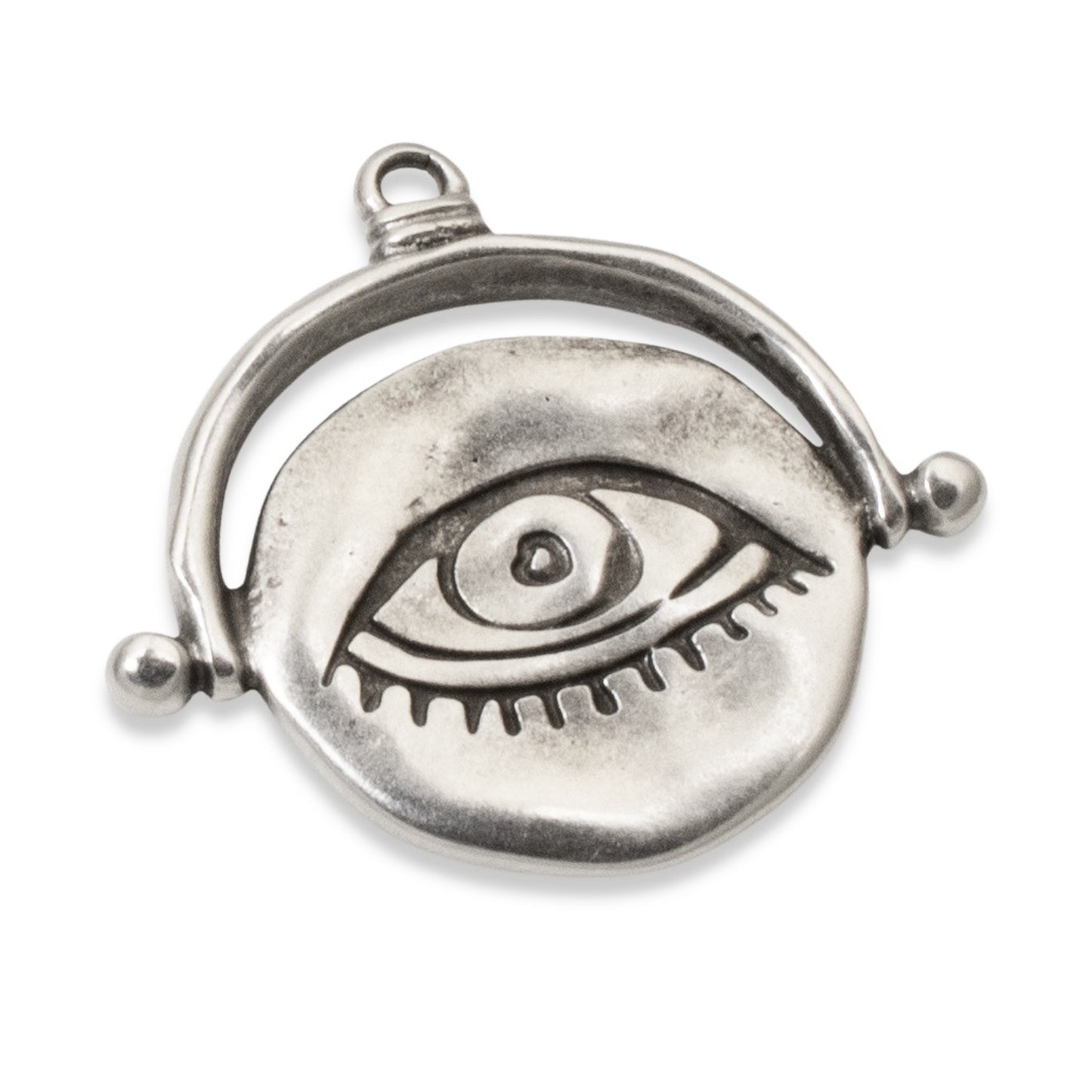 Evil Eye Pendant, 1Pc Sterling Silver Plated European Charm, Mystical Protection Symbol