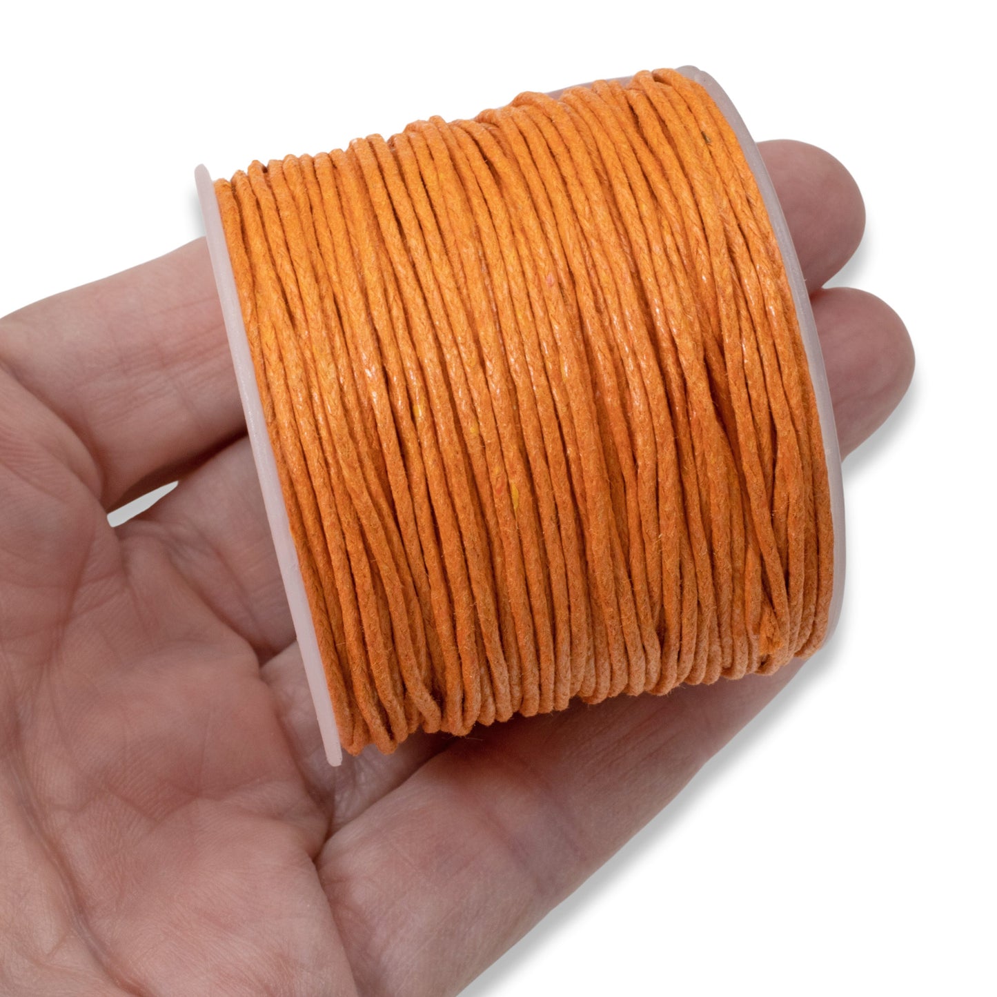 Orange Waxed Cotton Cord, Halloween Craft String, 1mm Jewelry Making Cord, 25 Meters