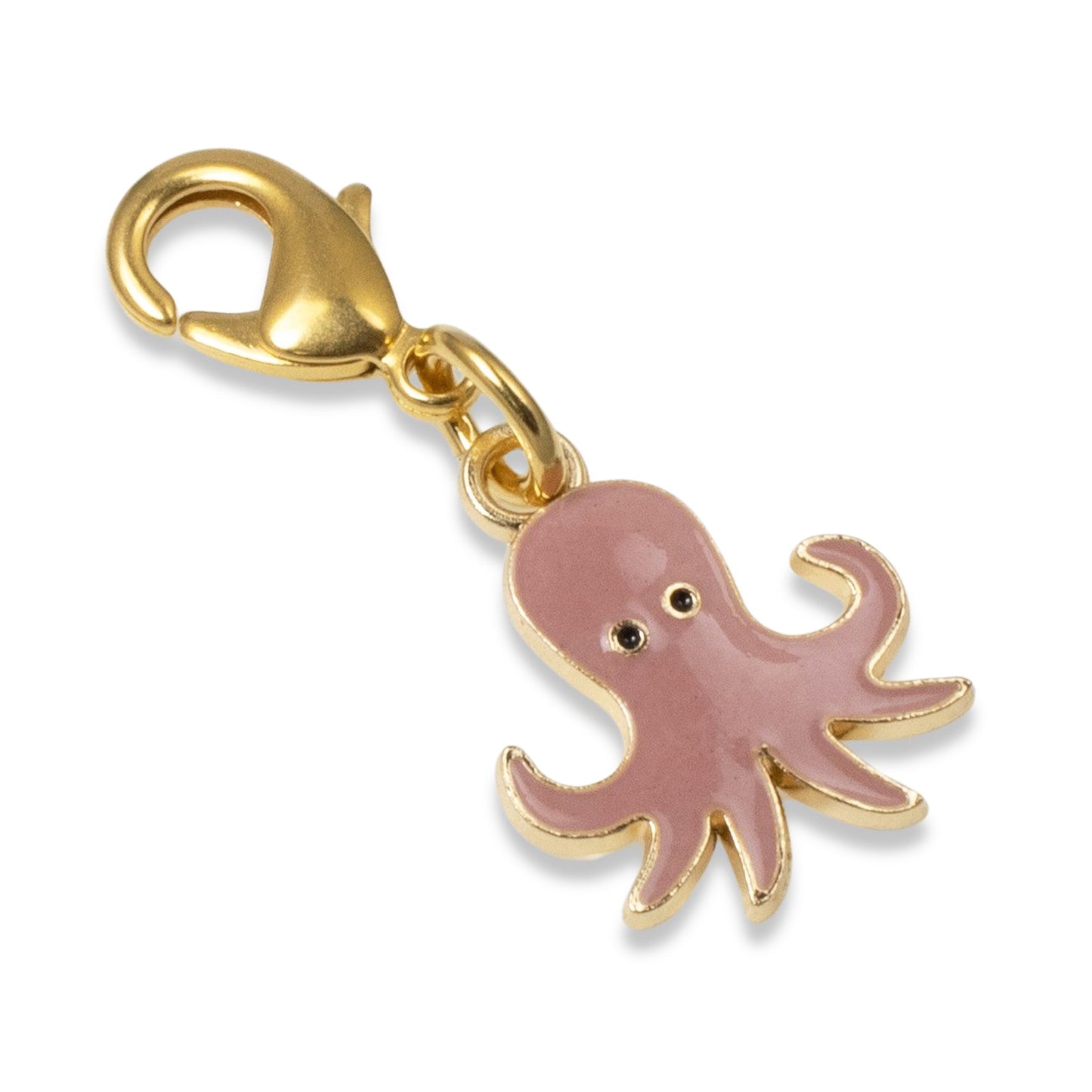 Pink Octopus Clip-On Charm, Gold-Plated Sea Life Handbag and Jewelry Accessory