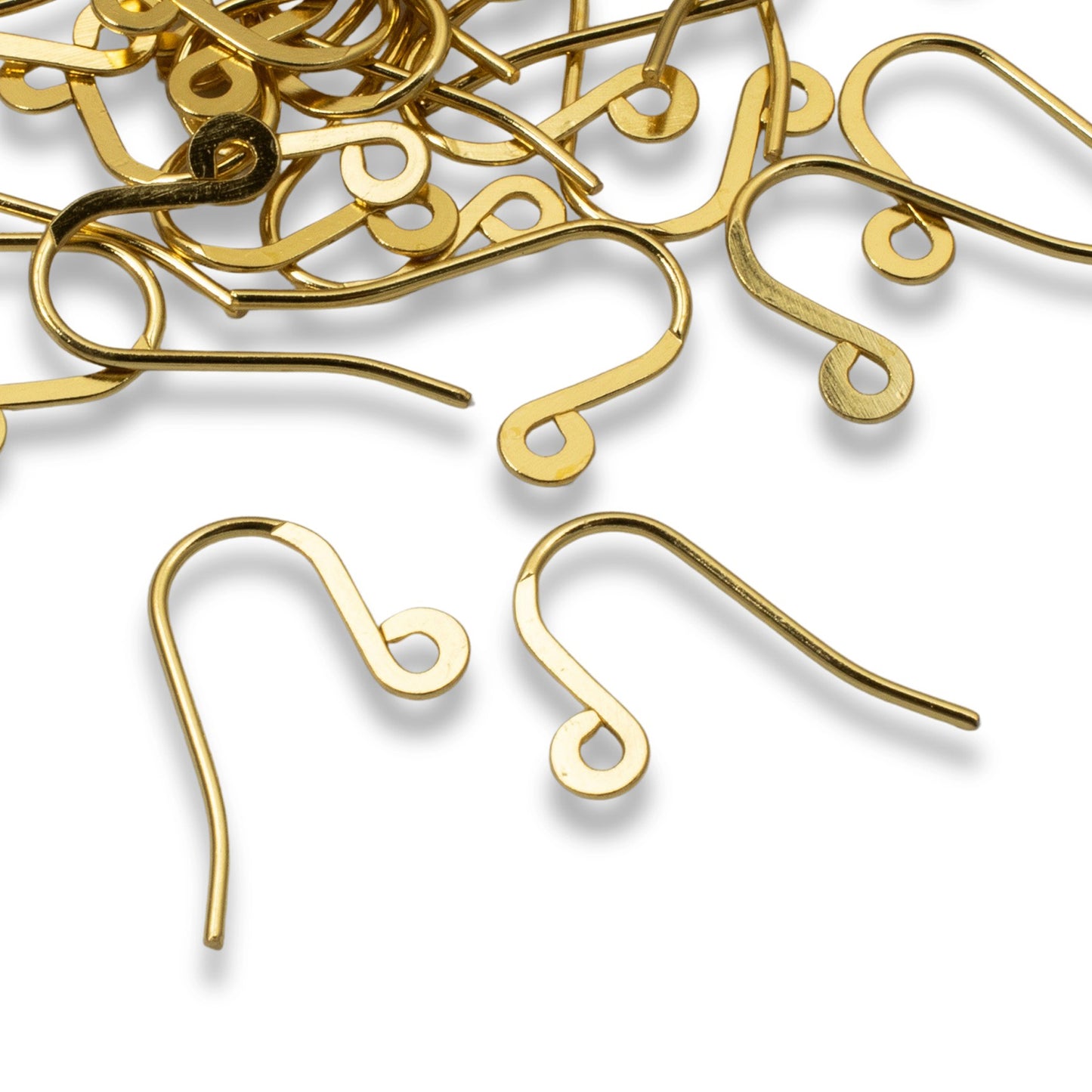 Gold Stainless Steel Ear Wires, 50-Pack Modern Closed Loop Hooks for DIY Jewelry Making
