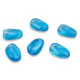 25 Aqua Blue Wavy Oval Beads - Czech Pressed Glass - Tropical Serenity Inspired - For Handmade Jewelry