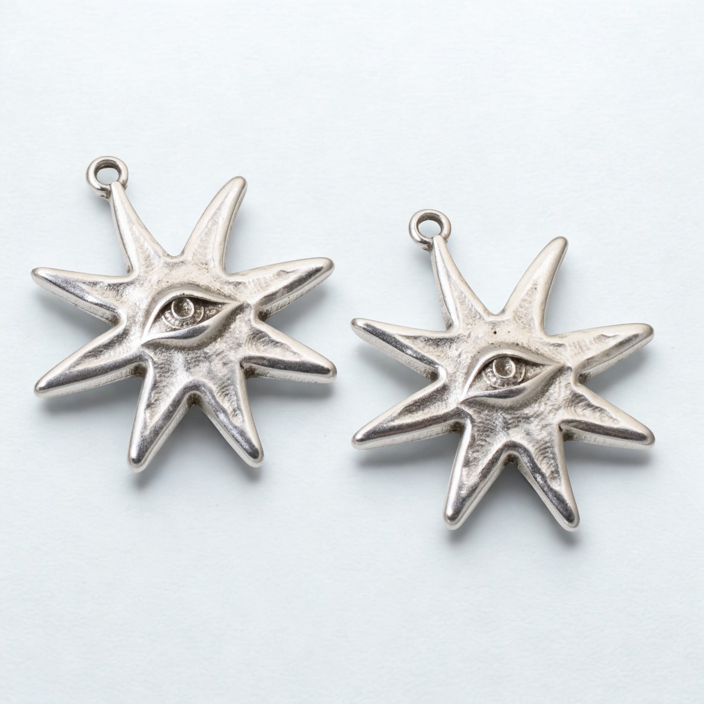 Star Eye Pendant, 2-Pack Silver Astronomy Charm, Celestial Jewelry Making Supply