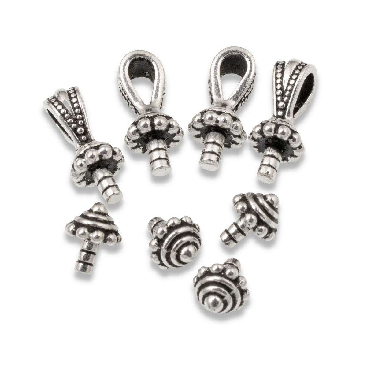 Bead Caps, Antique Silver, 19mm - Paper Bead Rollers