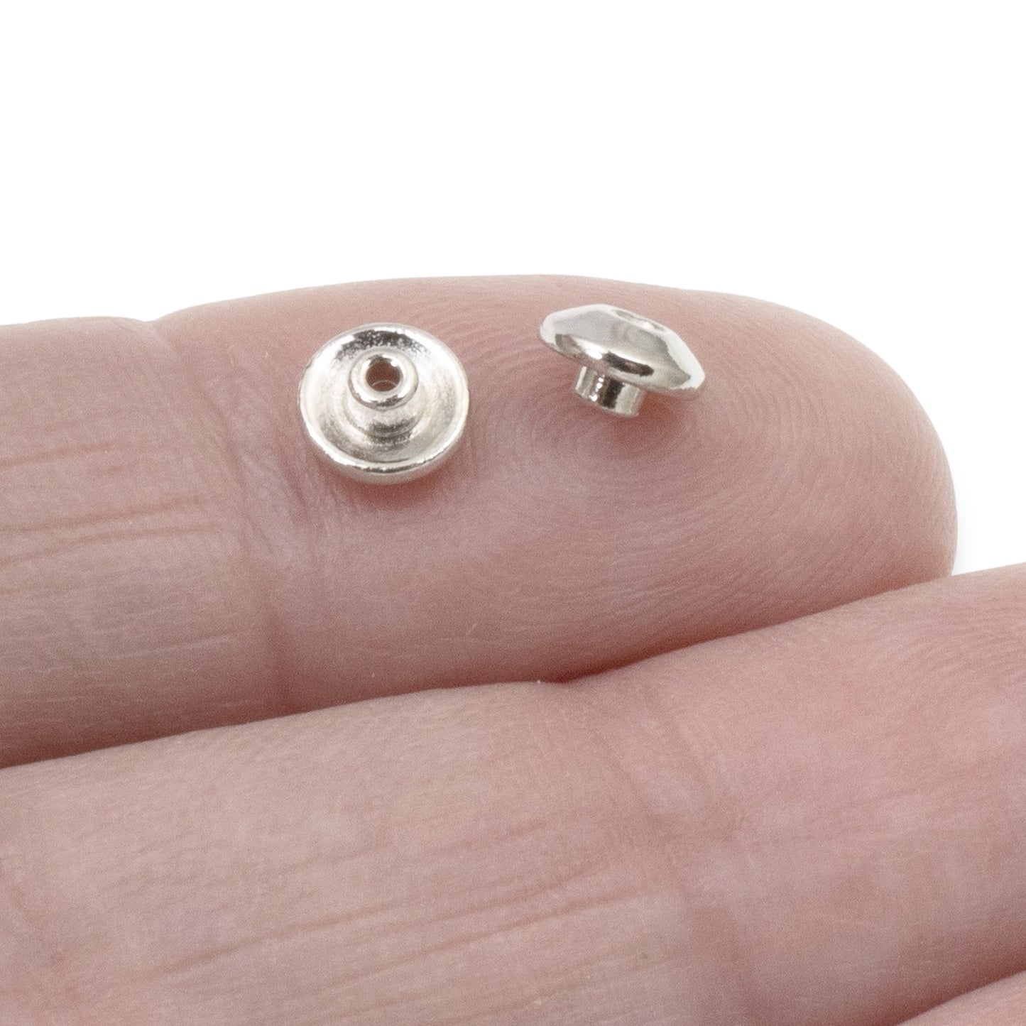 Silver BeadAligners Bulk 50 Pack, Professional Jewelry Making Supplies, Large Hole Bead Stabilizers, Lampwork Findings