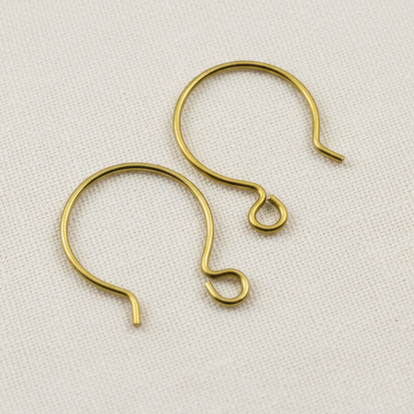 Yellow Niobium Circle Hoop Ear Wires, Hypoallergenic, USA Made, 10-Pack