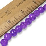 30 Purple 10mm Round Glass Crackle Beads for DIY Handmade Jewelry Making