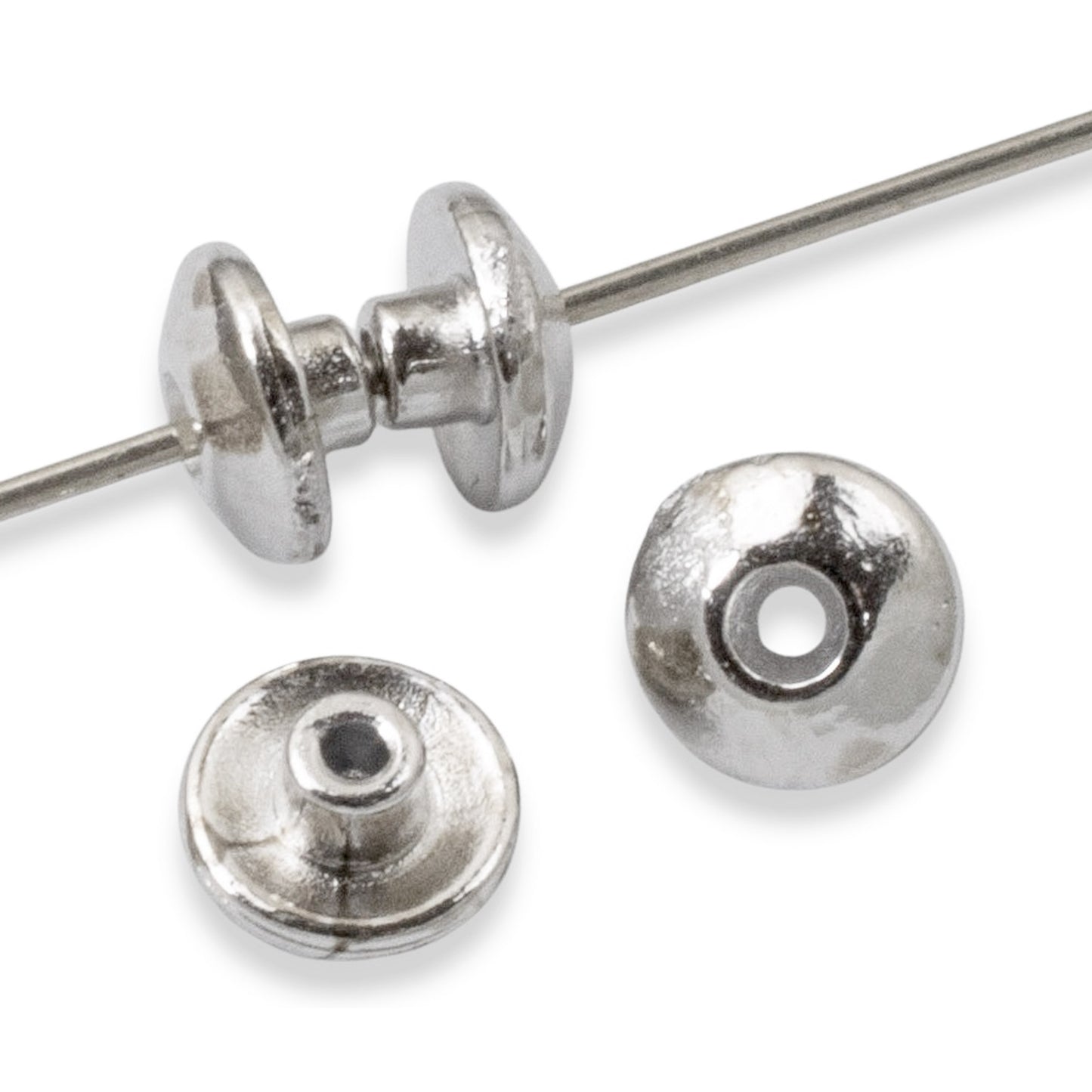 Silver BeadAligners, Classic Large Hole Bead Stabilizers, DIY Jewelry Making, Lampwork Craft Supplies, 10-Pack Findings