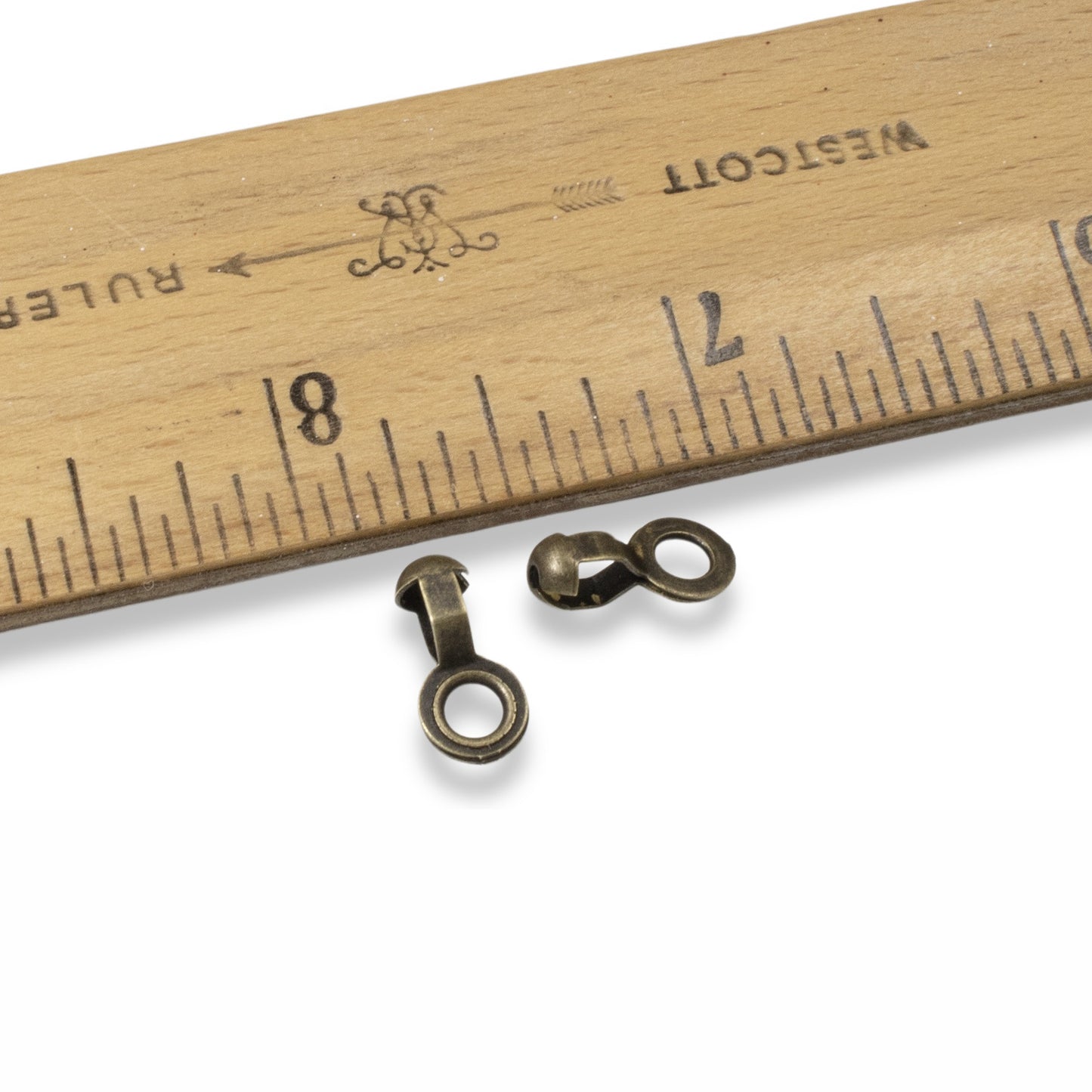 Vintage-Style Decor Antique Brown Ball Chain Loop Connectors, 50-Pack Brass #6 Fan Pull Couplings for Custom Ceiling Fan Pulls