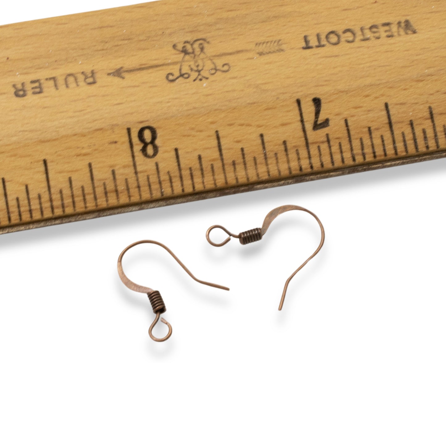 200-Pack Antique Copper-Plated Fishhook Ear Wires + Coil Accent - DIY Earring Supplies