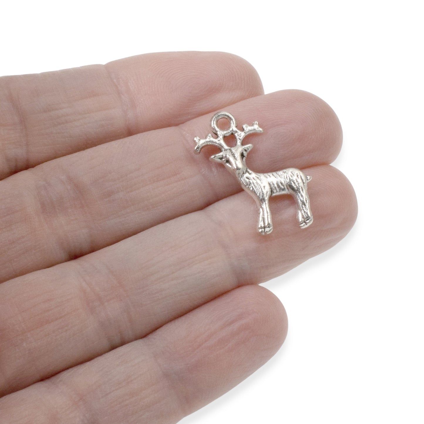 Silver Deer Charms for DIY Jewelry Making, Woodland Animal Pendants & Unique Wildlife Gifts