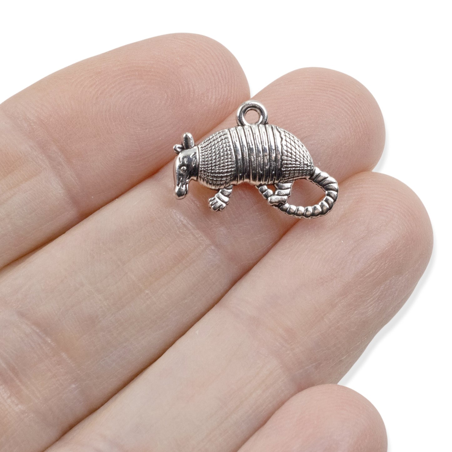 Armadillo Charms 10Pcs, Antique Silver Metal Pendants, DIY Texas Jewelry Making