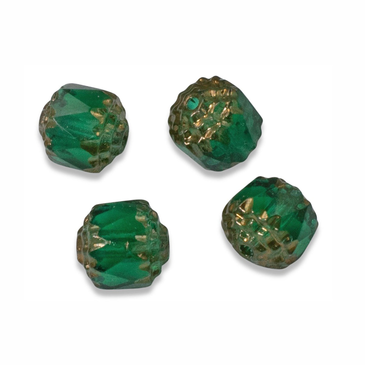 8MM Emerald Green Baroque Glass Beads 30 String (1 pieces)